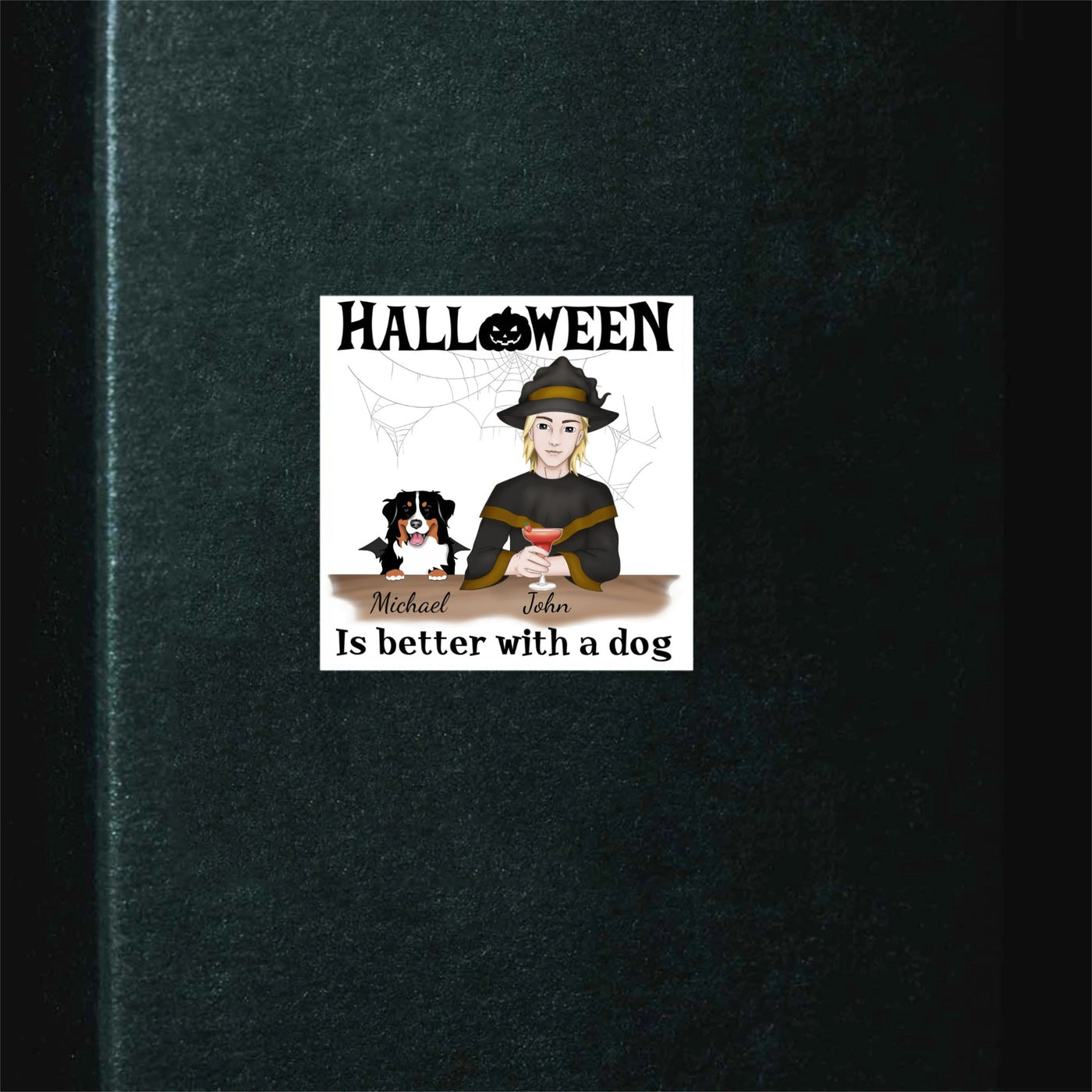 Personalized Happy Halloween Square Stickers