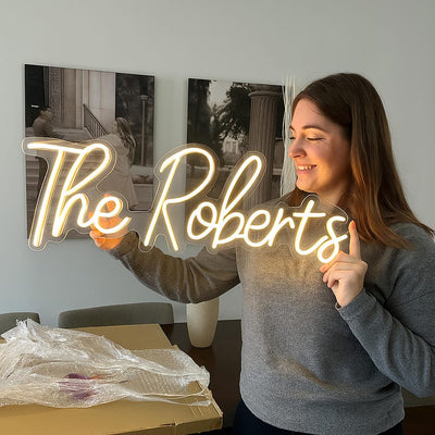 Custom Last Name Neon Sign, Wedding LED Light Sign, Family Name Neon Wall Decor, Custom Neon Sign for Reception, Home or Event Display
