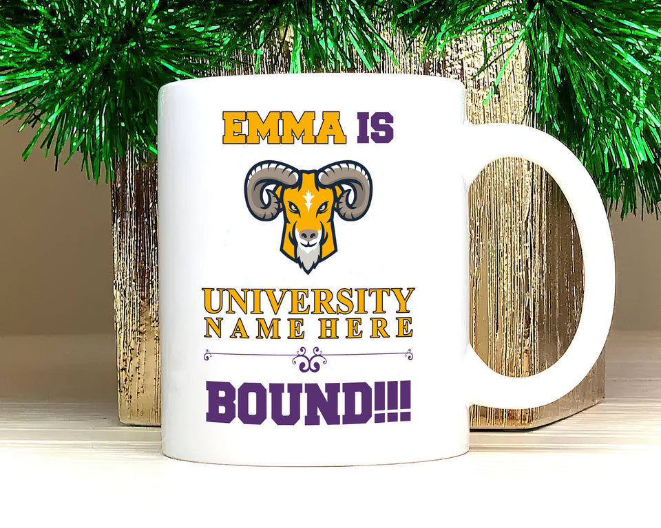 Personalized College Bound Mug - College Graduation, High School Graduation, University Bound