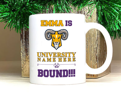 Personalized College Bound Mug - College Graduation, High School Graduation, University Bound