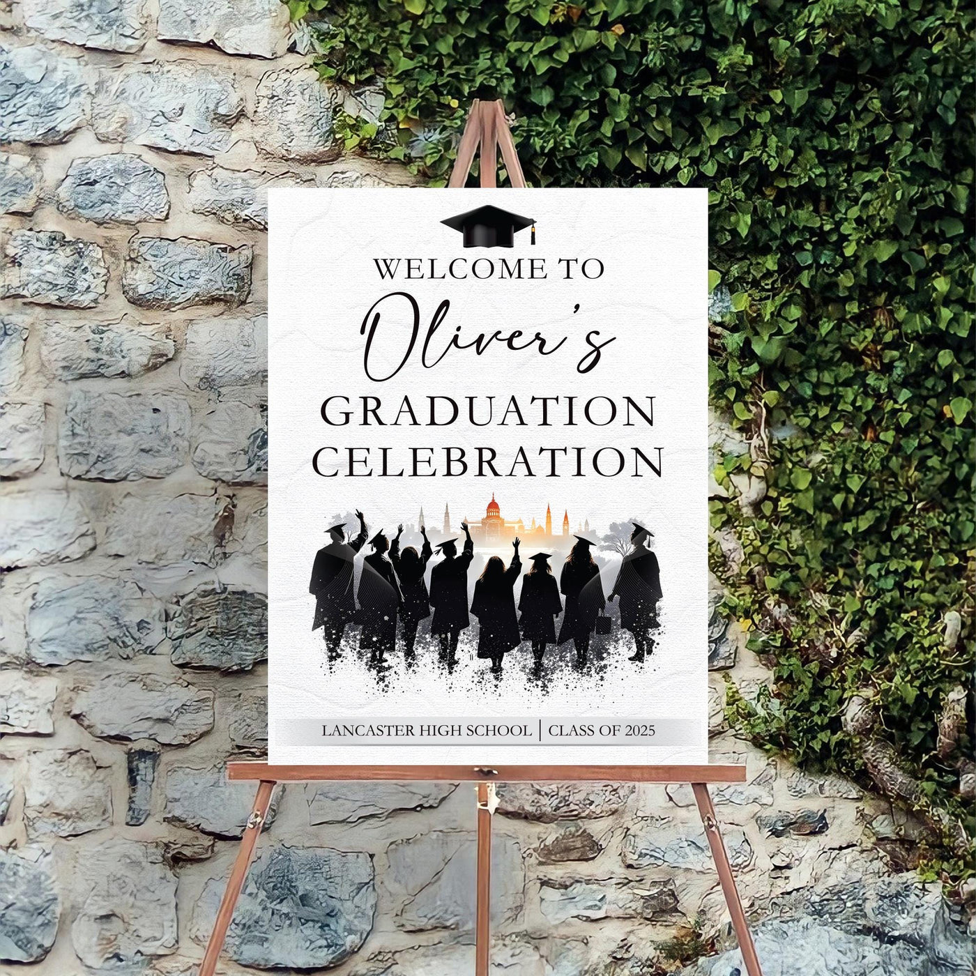 Personalized Graduation Welcome Sign, Custom Class of 2025 Party Sign