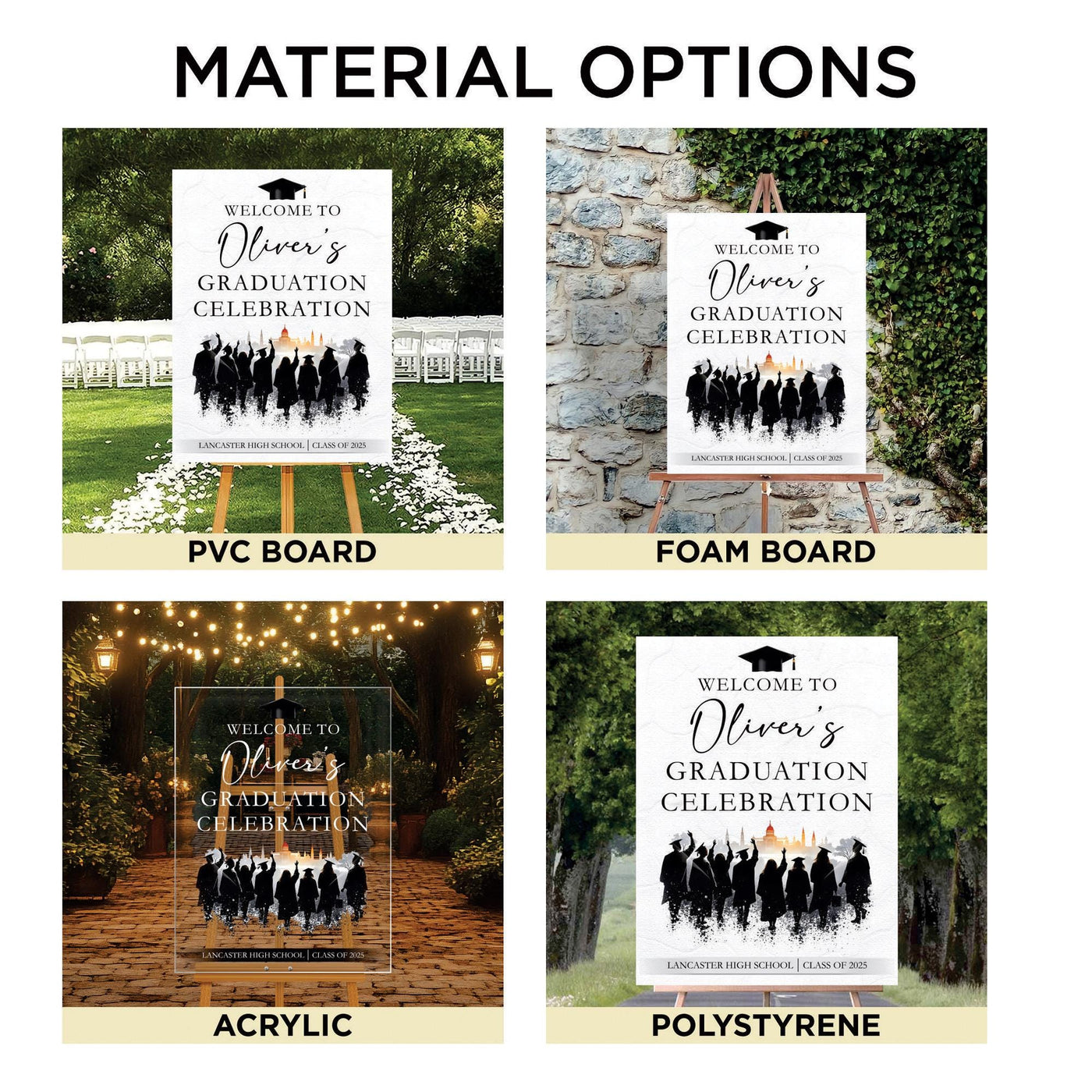 Personalized Graduation Welcome Sign, Custom Class of 2025 Party Sign