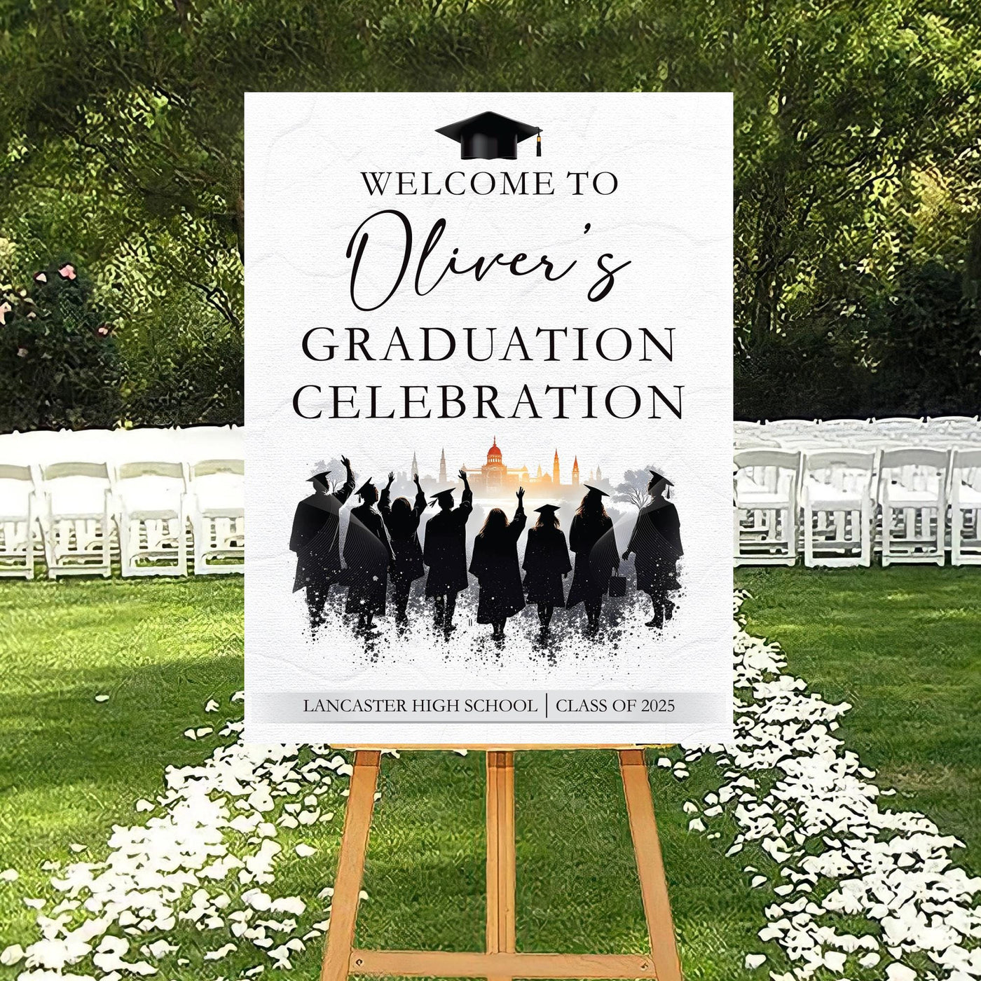 Personalized Graduation Welcome Sign, Custom Class of 2025 Party Sign