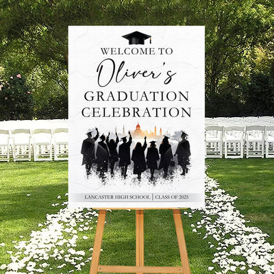 Personalized Graduation Welcome Sign, Custom Class of 2025 Party Sign