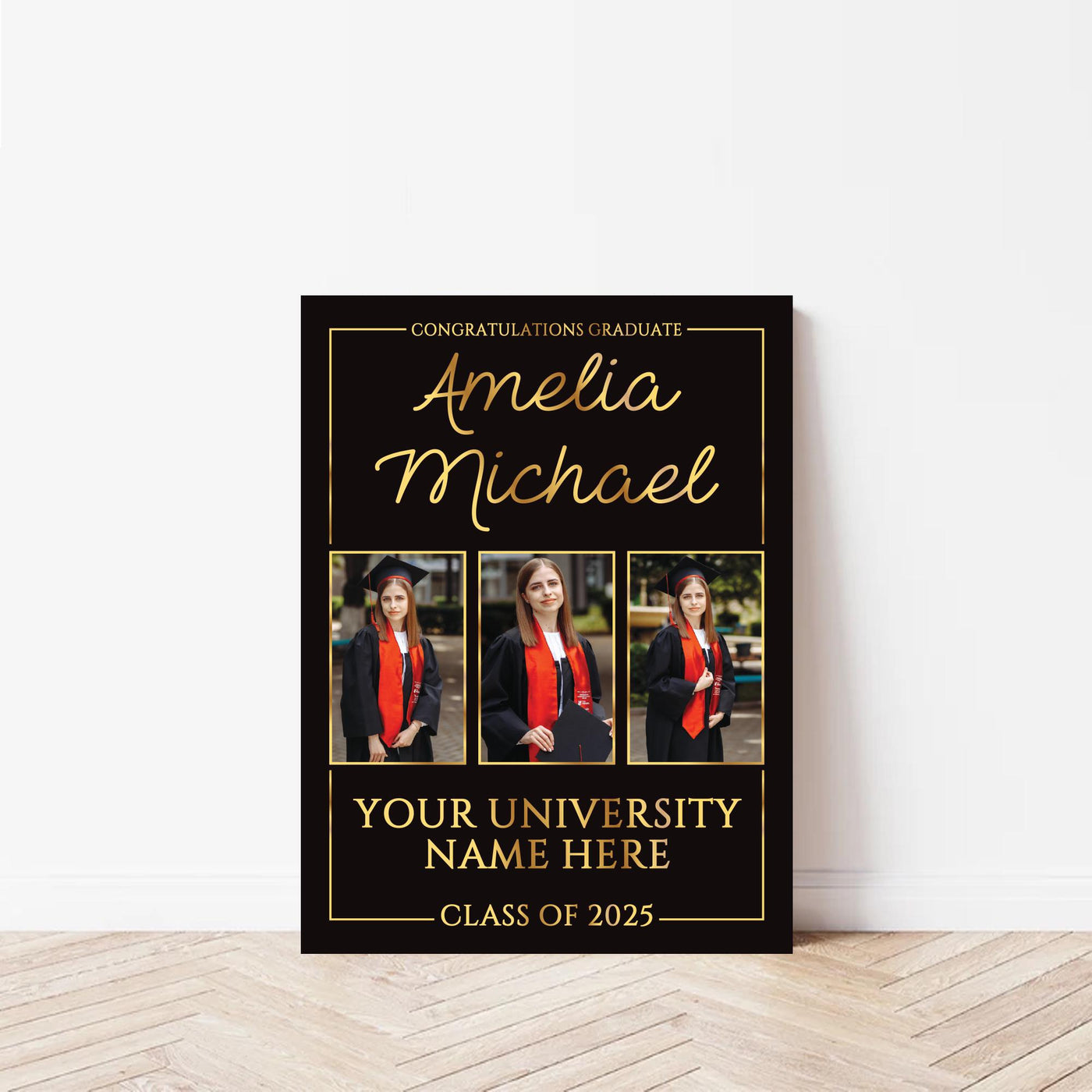 Personalized Graduation Welcome Sign, Custom Class of 2025 Party Sign with Photo