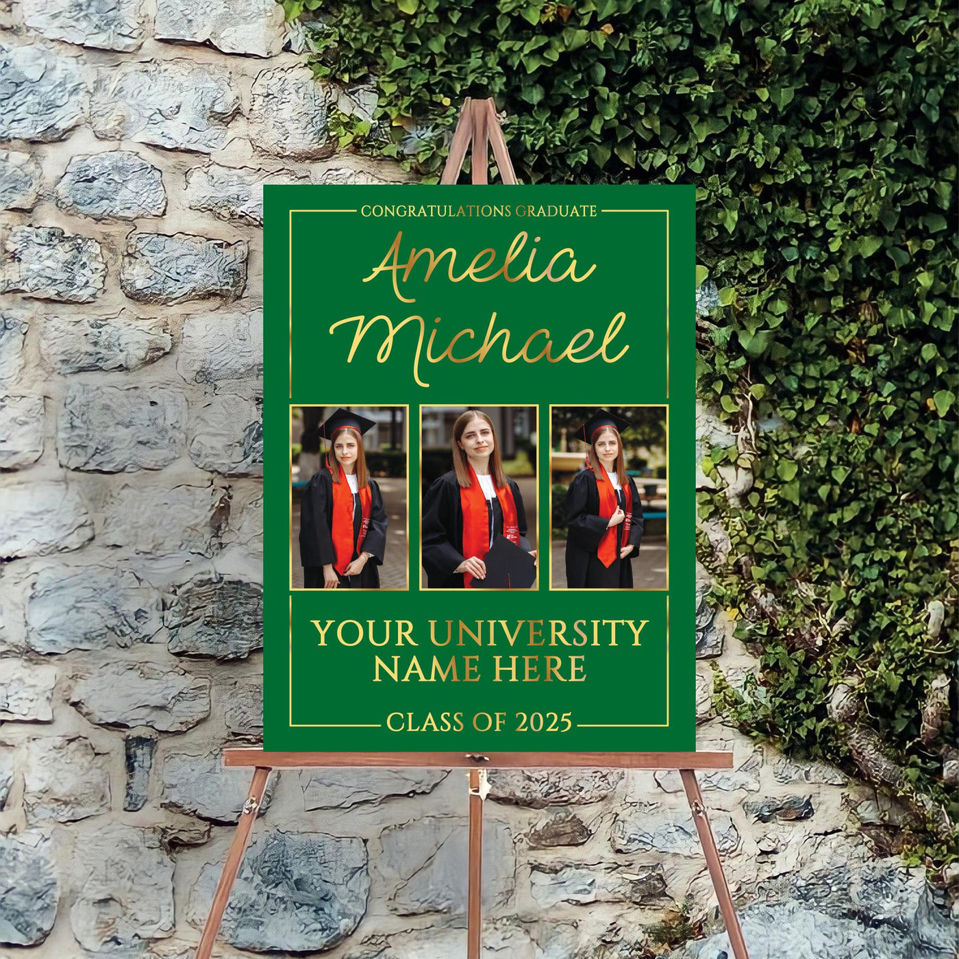 Personalized Graduation Welcome Sign, Custom Class of 2025 Party Sign with Photo